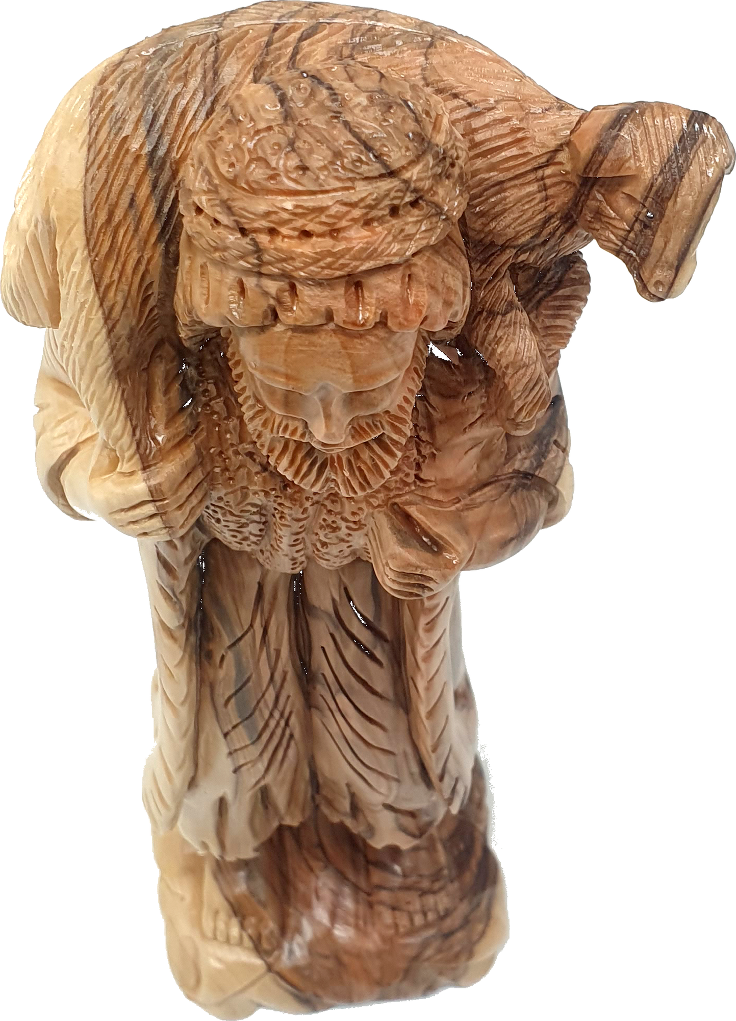 Olive Wood Good Shepherd Sculpture from the Holy Land — 12 Inch