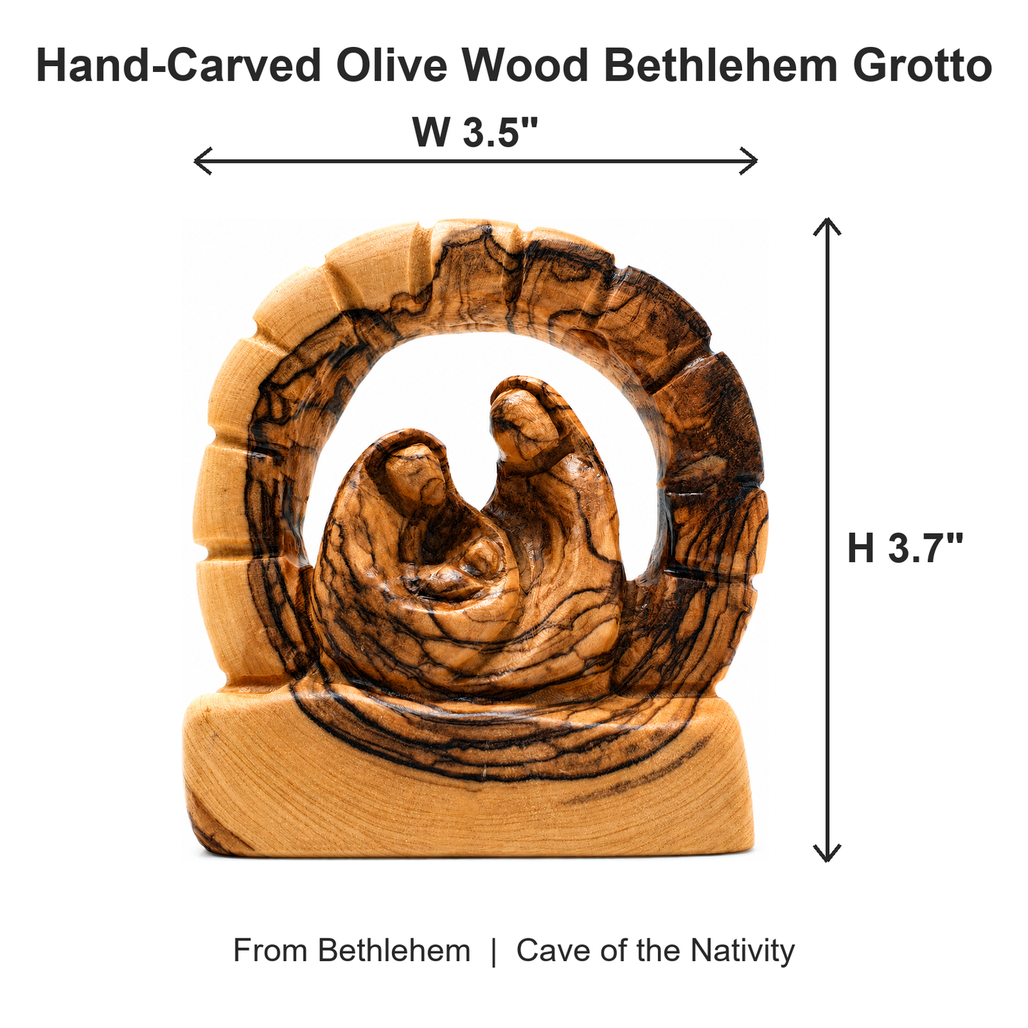5 Olive Wood Grotto Nativity 3 7 Inch Dimensions Infographic