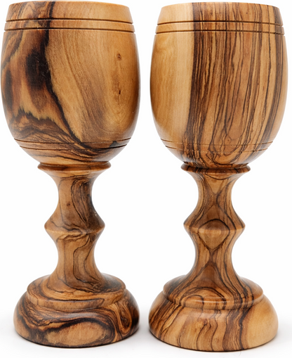 Handmade Olive Wood Medium Cup from Bethlehem | Holy Land Wooden Chalice