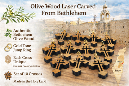 Handcrafted Wooden Cross Charm Pendant – 1.18" x 0.78" Laser-Cut Religious Jewelry - Additional View 4