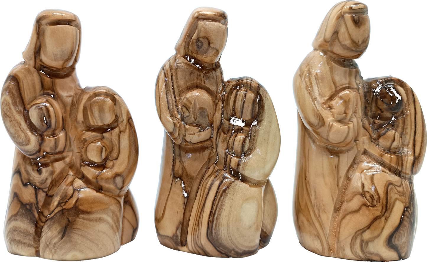 6 Olive Wood Holy Family Adoration Hand Scale