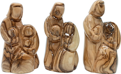 6 Olive Wood Holy Family Adoration Hand Scale