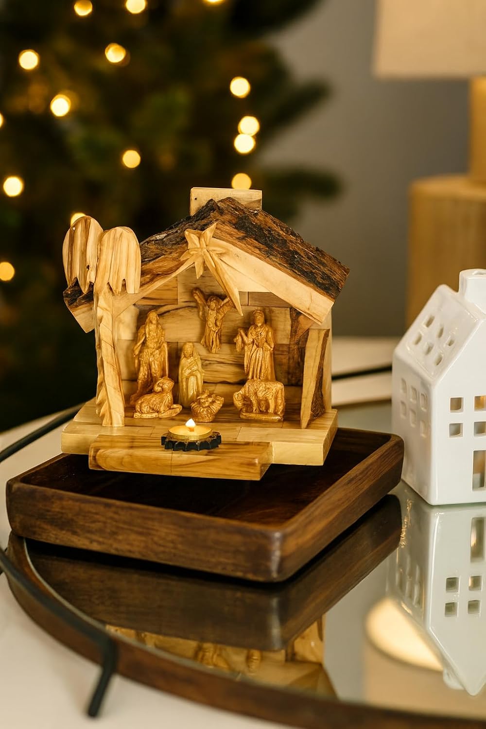 NAT022 Bethlehem Nativity in a Christmas tabletop display