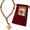 Olive Wood Rosary Handmade in Bethlehem – 11” Catholic Wooden Rosary with 33 Beads – Available as 1 Piece or Set of 3 – Includes Velvet Bag & Certificate – Holy Land Gift