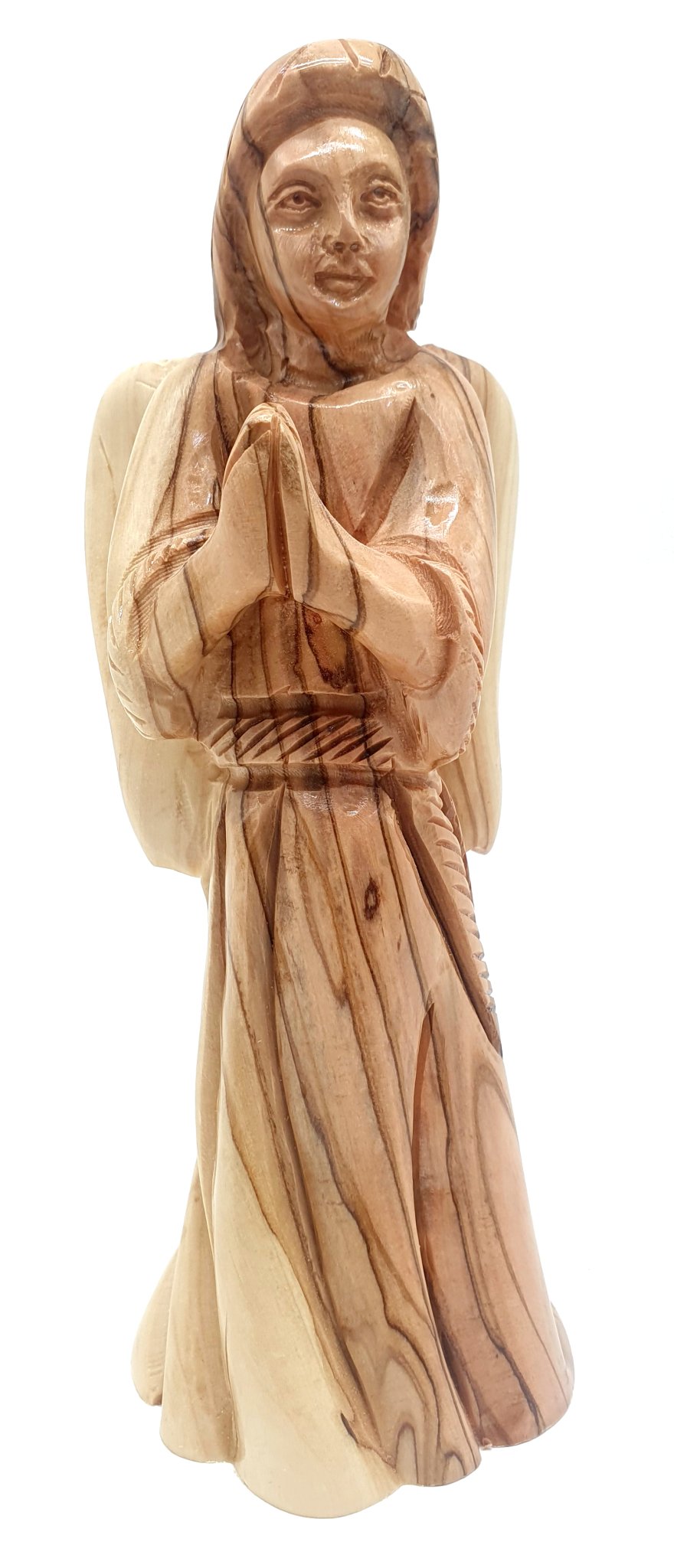 7.2 - Inch Hand - Carved Olive Wood Angel - Made in the Holy Land by Zuluf Store | Precision Craftsmanship and Spiritual Decor - Zuluf