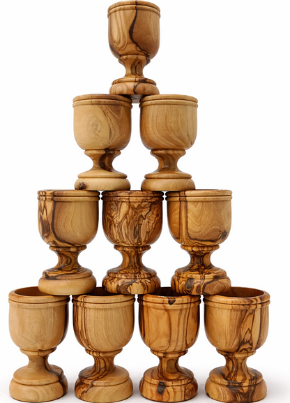 Handcrafted Olive Wood Cup from Bethlehem | Handmade Holy Land Wooden small Cup by Zuluf
