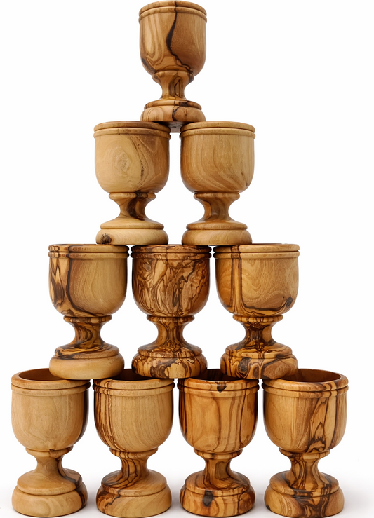 Handcrafted Olive Wood Cup from Bethlehem | Handmade Holy Land Wooden small Cup by Zuluf