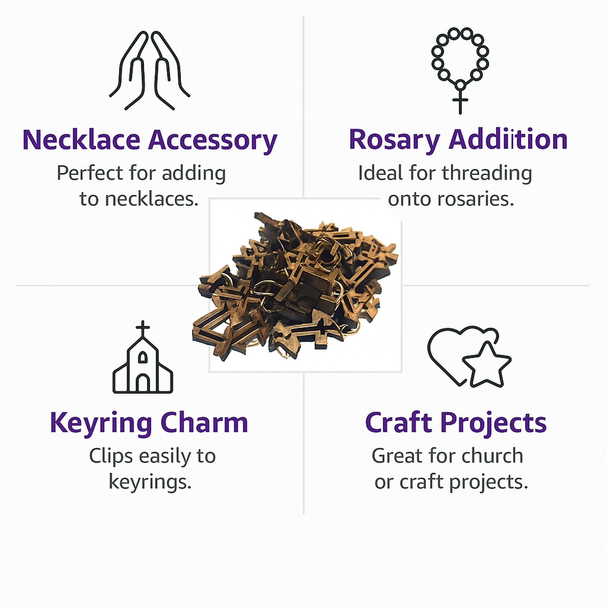 Laser-Cut Crucifix Wooden Pendant – 1.14" x 0.78" Rustic Cross with Christ Silhouette - Additional View 8