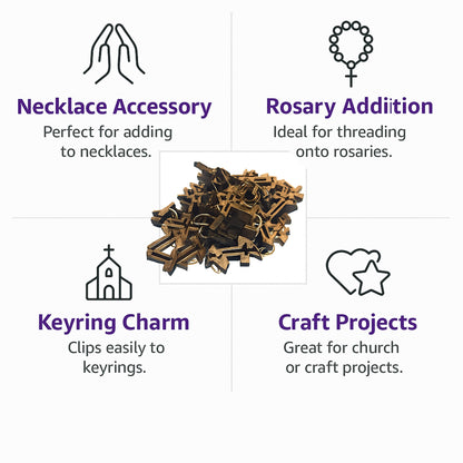Laser-Cut Crucifix Wooden Pendant – 1.14" x 0.78" Rustic Cross with Christ Silhouette - Additional View 8