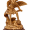 Hand Carved Olive Wood St. Michael the Archangel Statue 11” | Handmade Bethlehem Holy Land Christian Sculpture