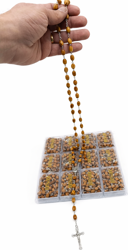 Rosary Set – 12 Pieces with Individual Plastic Cases | 60 cm Prayer Beads