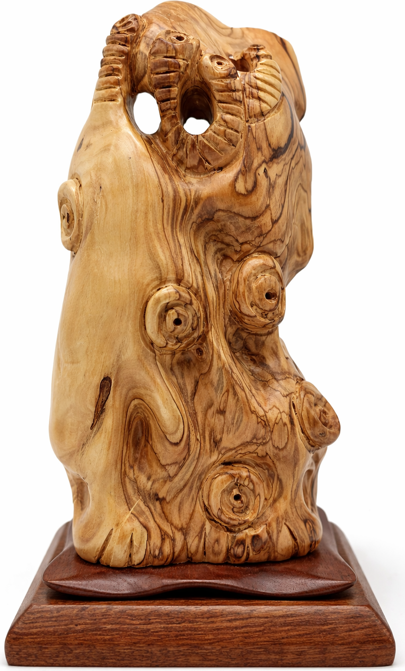 Hand-Carved Olive Wood Holy Family Statue from Bethlehem – Baby Jesus, Virgin Mary & Saint Joseph – Large Christian Nativity Sculpture