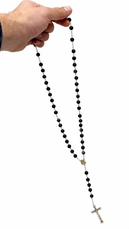 Catholic Prayer Rosary with Stone Beads – Choose Your Color
