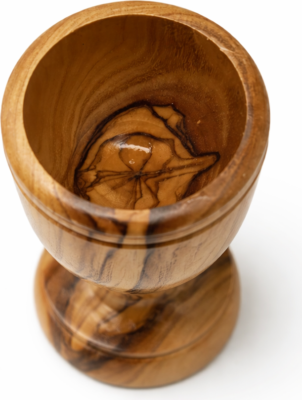 Handcrafted Olive Wood Cup from Bethlehem | Handmade Holy Land Wooden small Cup by Zuluf