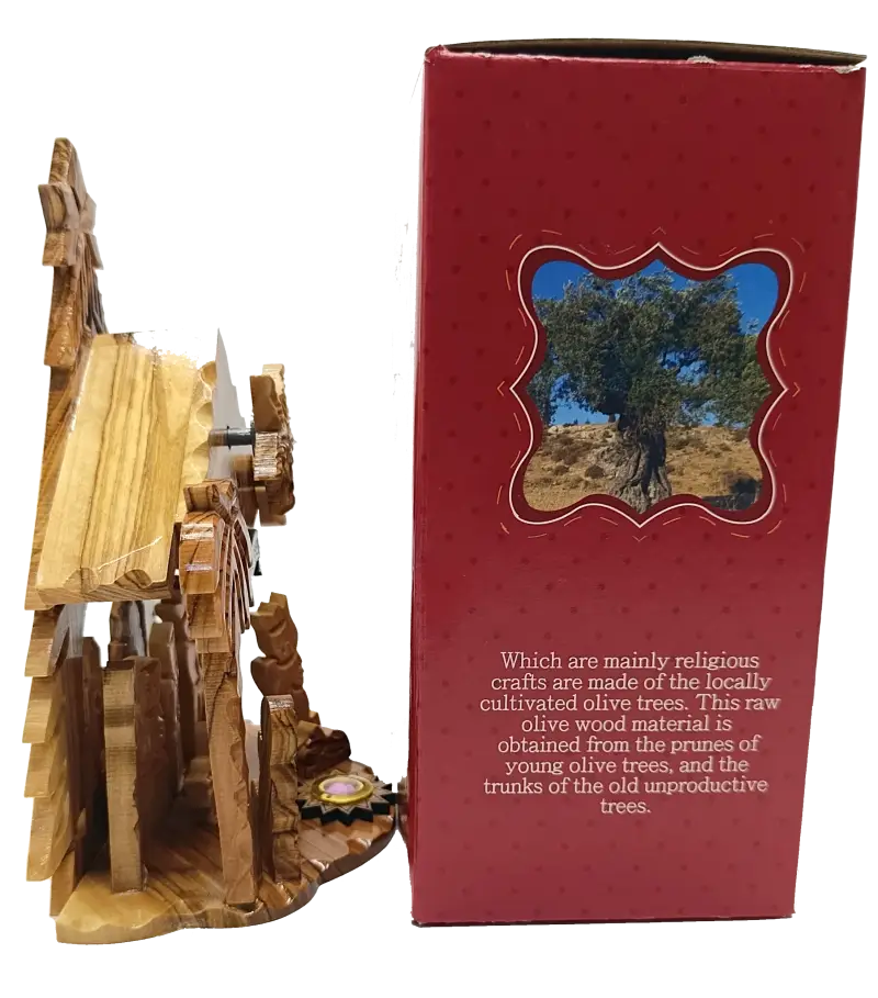 Large hand-carved olive wood nativity scene from bethlehem – full holy family & magi set with star - nativities