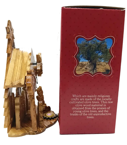 Large hand-carved olive wood nativity scene from bethlehem – full holy family & magi set with star - nativities