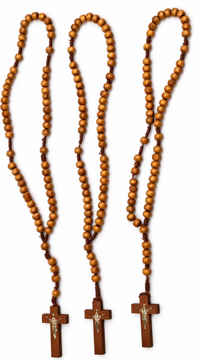 Handmade Olive Wood Rosary with Crucifix | Single or Set of 3 and 6 pieces Available