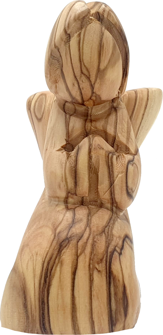 Zuluf Kneeling Angel Olive Wood Figurine from Bethlehem 3.7 Inch