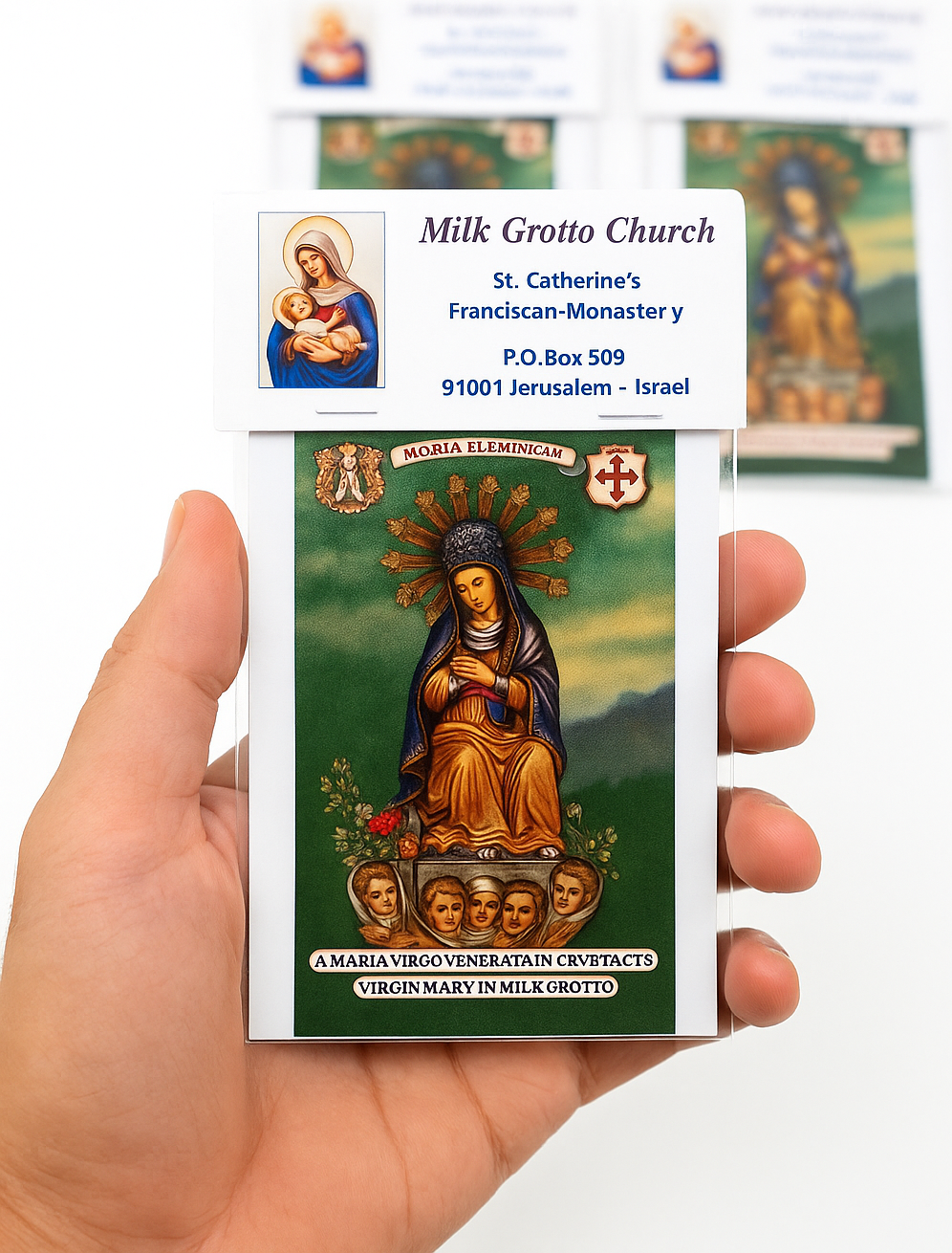 Milk Grotto Holy Land Rock Powder – 3.5" x 2.9" Fertility Blessing from Bethlehem | Virgin Mary Devotional
