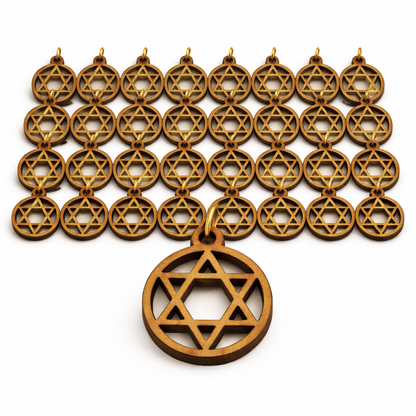 Olive Wood Star of David Charms Set of 10 - Additional View 12