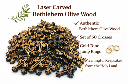 Elegant Wooden Cross Charm Pendant – 1.1" x 0.7" Intricate Laser-Cut Religious Accessory - Additional View 12