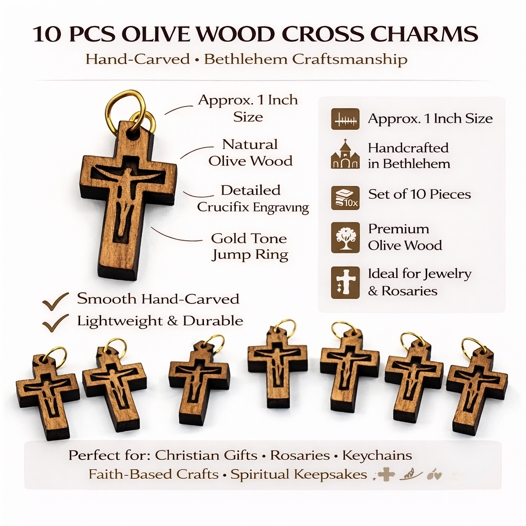 Modern Minimalist Crucifix Pendant – 1.01" x 0.62" Laser-Cut Wooden Cross with Christ - Additional View 6