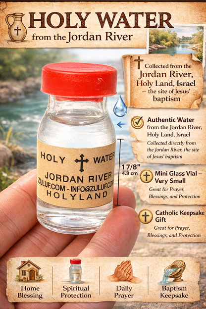 Holy Water from the Jordan River – 25g Mini Bottle | Blessed in the Holy Land | Travel Size Christian Souvenir