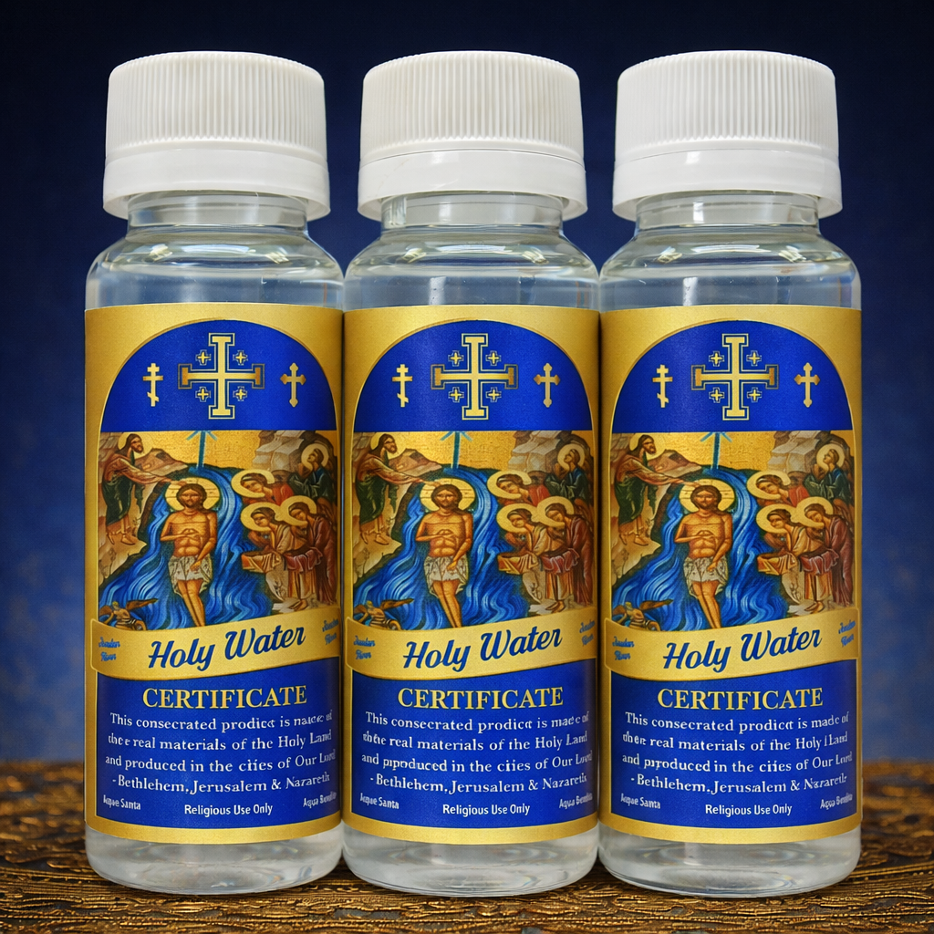 Certified Holy Water from the Jordan River – 3.9" Bottle (75g) | Blessed in Bethlehem, Jerusalem & Nazareth