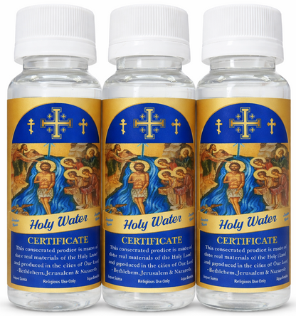 Certified Holy Water from the Jordan River – 3.9" Bottle (75g) | Blessed in Bethlehem, Jerusalem & Nazareth