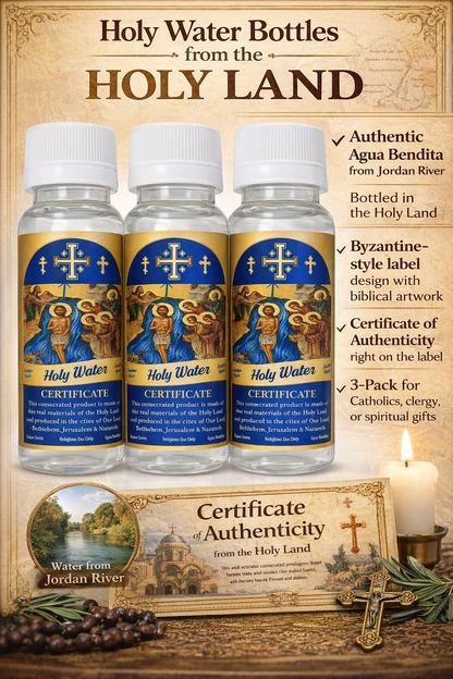 Certified Holy Water from the Jordan River – 3.9" Bottle (75g) | Blessed in Bethlehem, Jerusalem & Nazareth