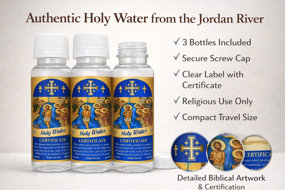Certified Holy Water from the Jordan River – 3.9" Bottle (75g) | Blessed in Bethlehem, Jerusalem & Nazareth