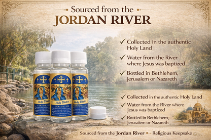 Certified Holy Water from the Jordan River – 3.9" Bottle (75g) | Blessed in Bethlehem, Jerusalem & Nazareth