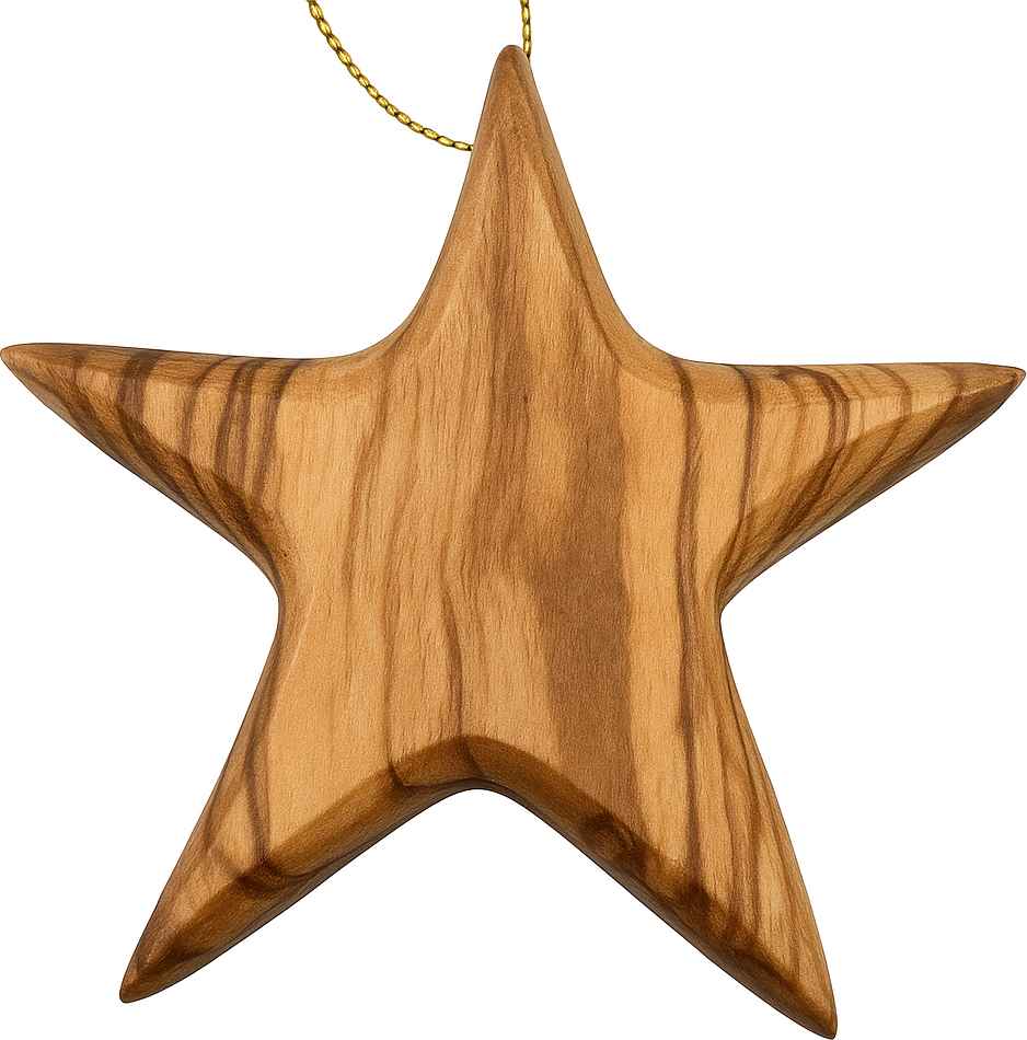 Olive Wood Bethlehem Star Ornament