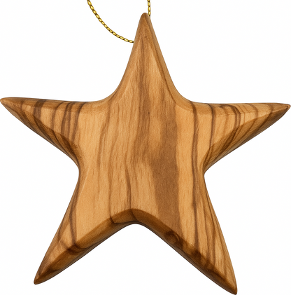Olive Wood Bethlehem Star Ornament