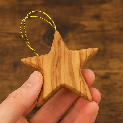 Olive Wood Bethlehem Star Ornament