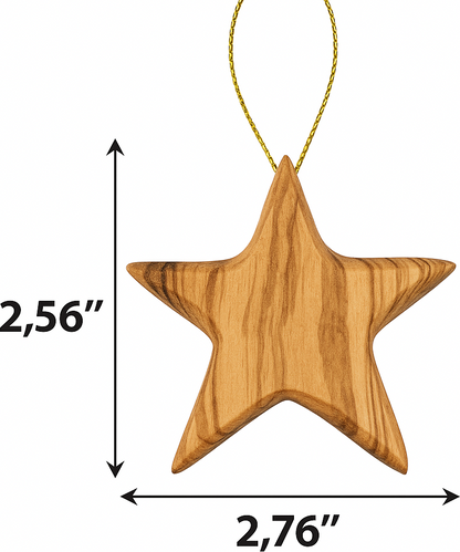 Olive Wood Bethlehem Star Ornament