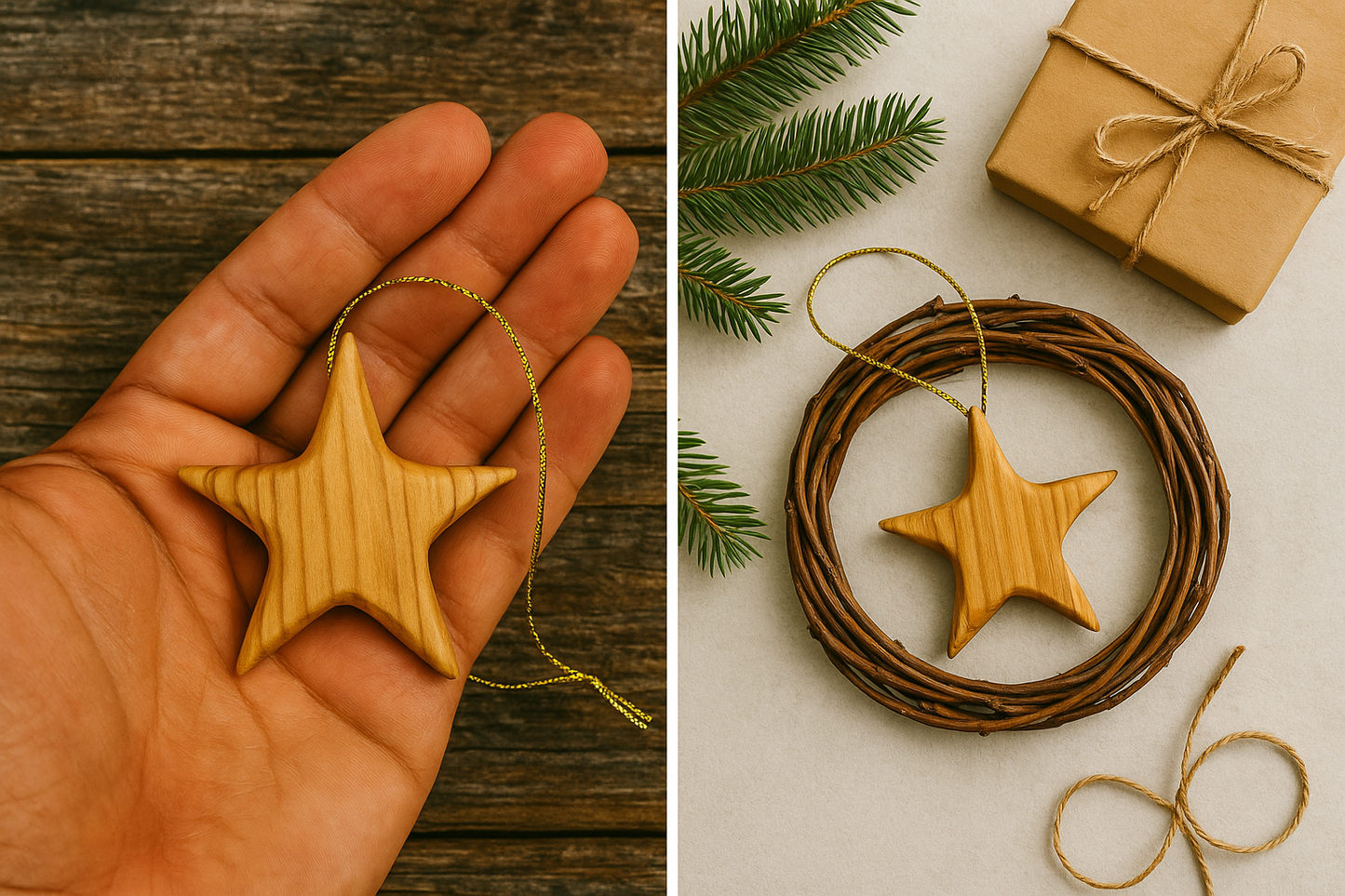Olive Wood Bethlehem Star Ornament