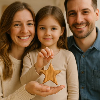 Olive Wood Bethlehem Star Ornament