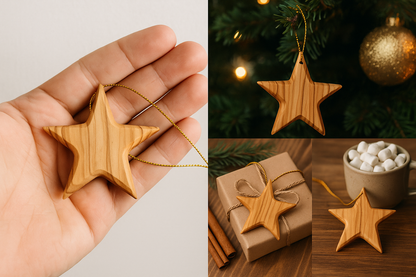 Olive Wood Bethlehem Star Ornament