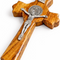 Handmade Olive Wood Saint Benedict Crucifix from Bethlehem – Holy Land Catholic Cross, 4 x 2.5 x 0.8 Inches, 45g