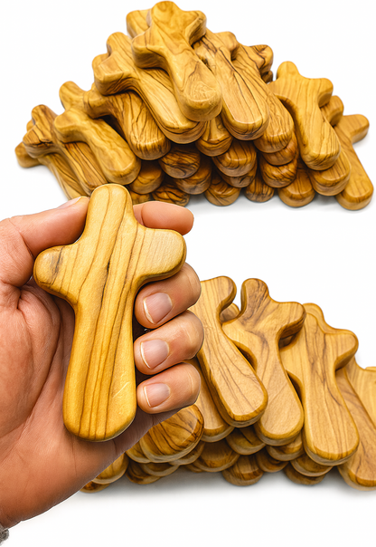 Olive Wood Hand Held Comfort Cross from Holy Land in Multiple Sizes - Additional View 16