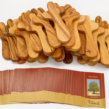 Olive Wood Hand Held Comfort Cross from Holy Land in Multiple Sizes - Additional View 9