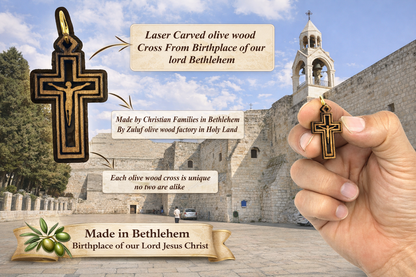 Double-Lined Laser-Cut Wooden Cross Pendant – 1.14" x 0.62" Elegant Faith Charm - Additional View 7