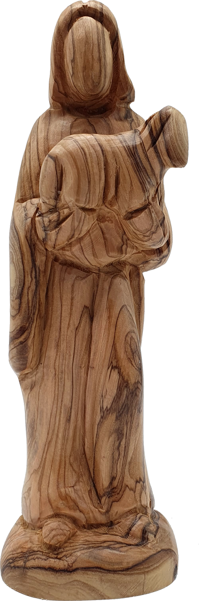 Zuluf Handcrafted Olive Wood Good Shepherd Statue 