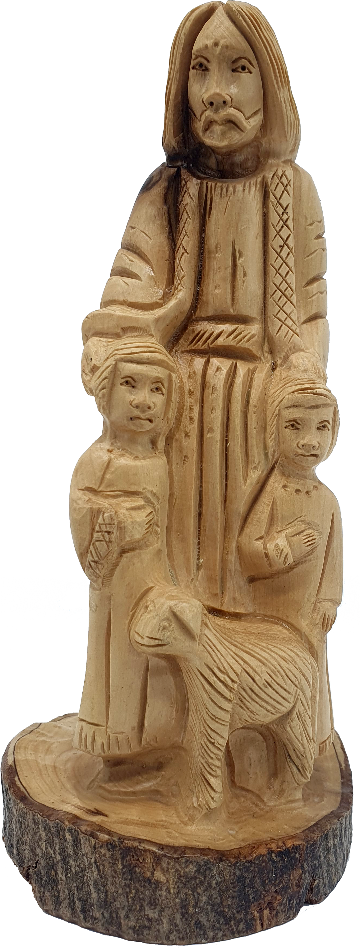 Zuluf Handcrafted Olive Wood Good Shepherd Statue 