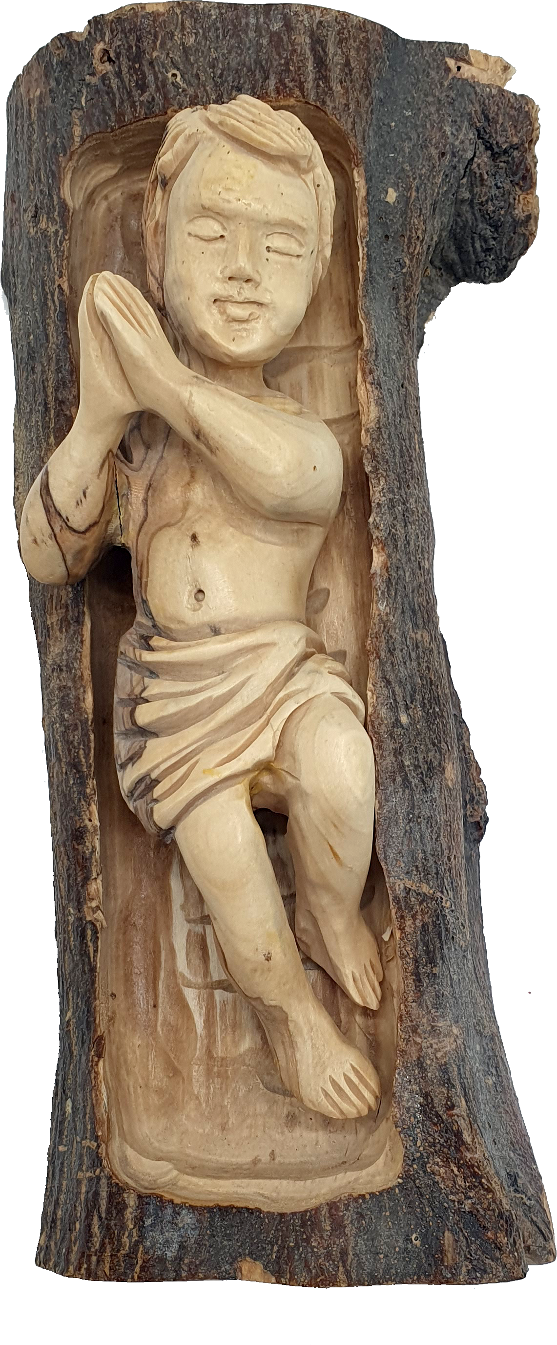 Handcrafted Olive Wood Baby Jesus Statue Nativity 