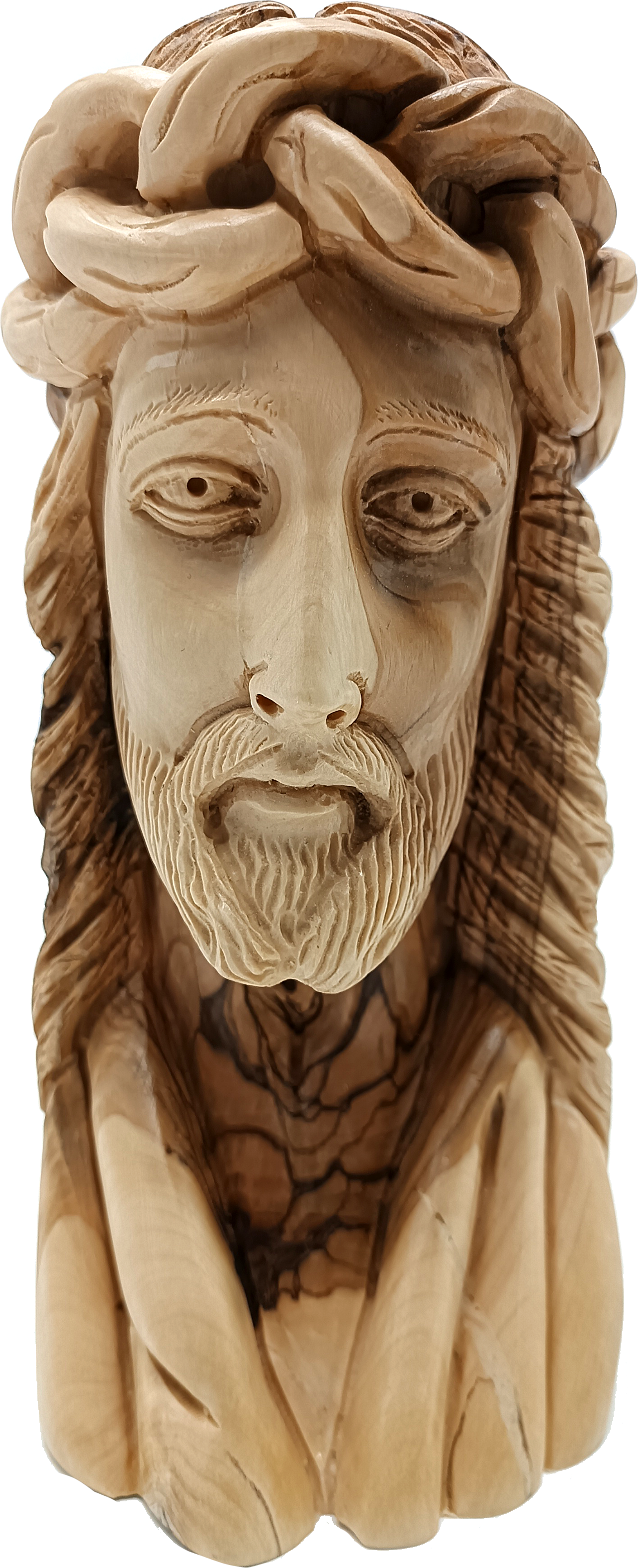 Handmade Olive Wood Jesus Statue Religious Art fro