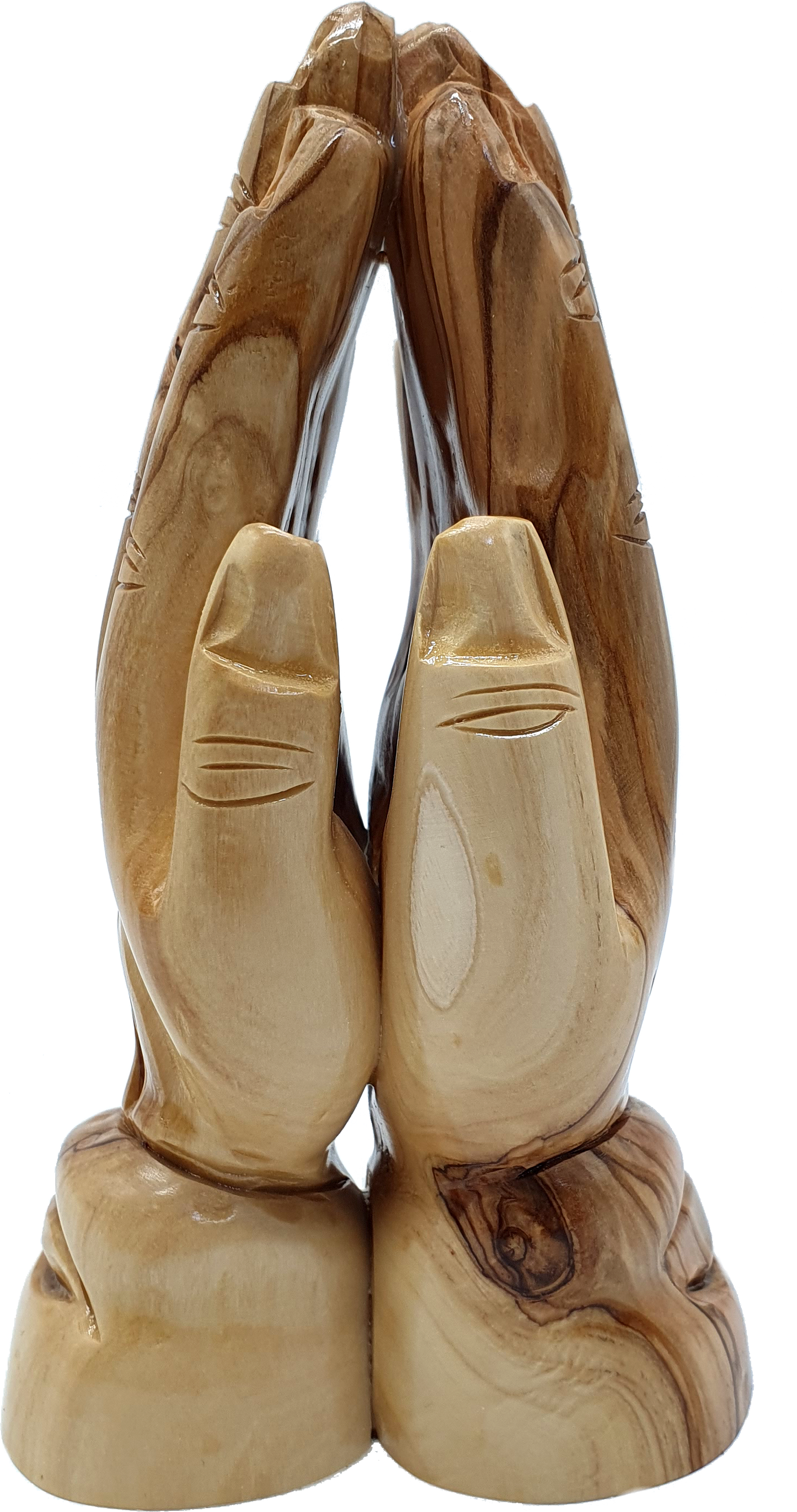 Olive Wood Praying Hands Sculpture Handcrafted in 