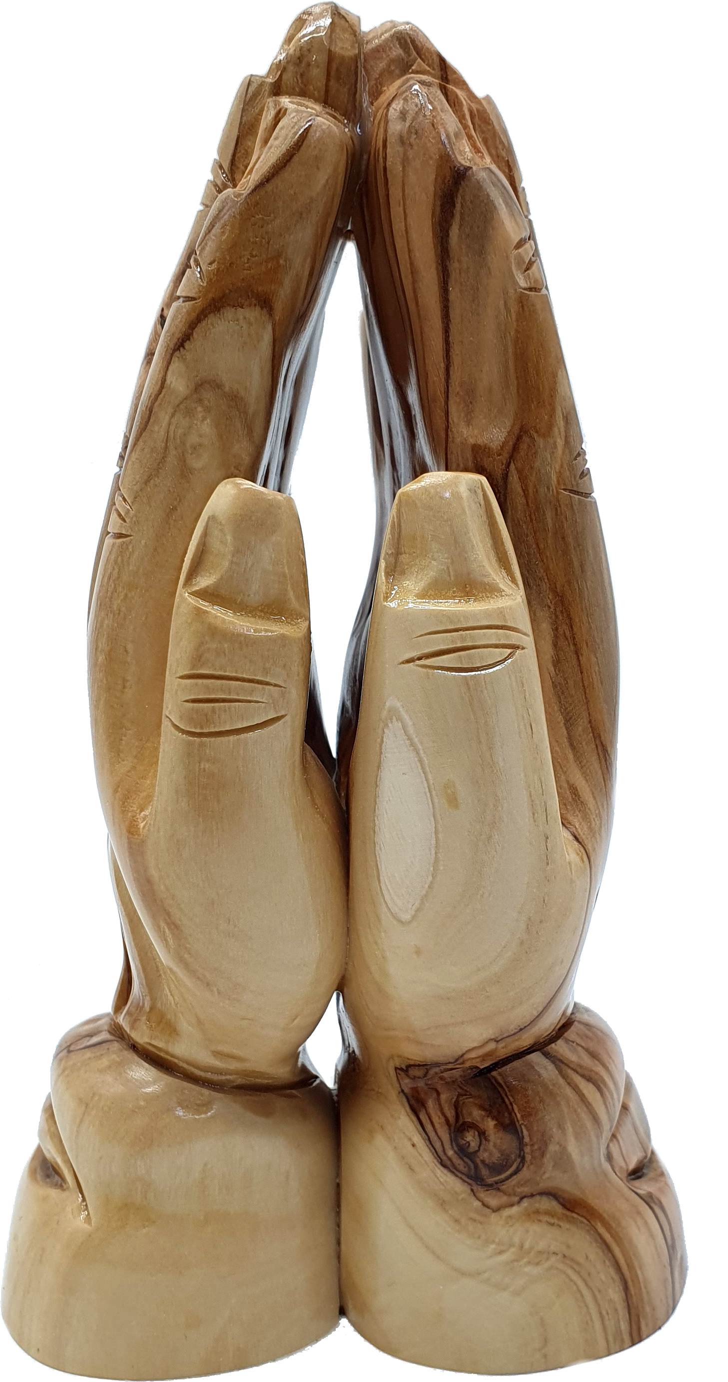 Olive Wood Praying Hands Sculpture Handcrafted in 