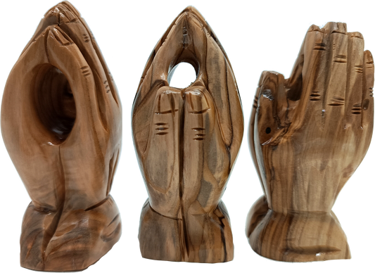 Olive Wood Praying Hands Sculpture from the Holy L